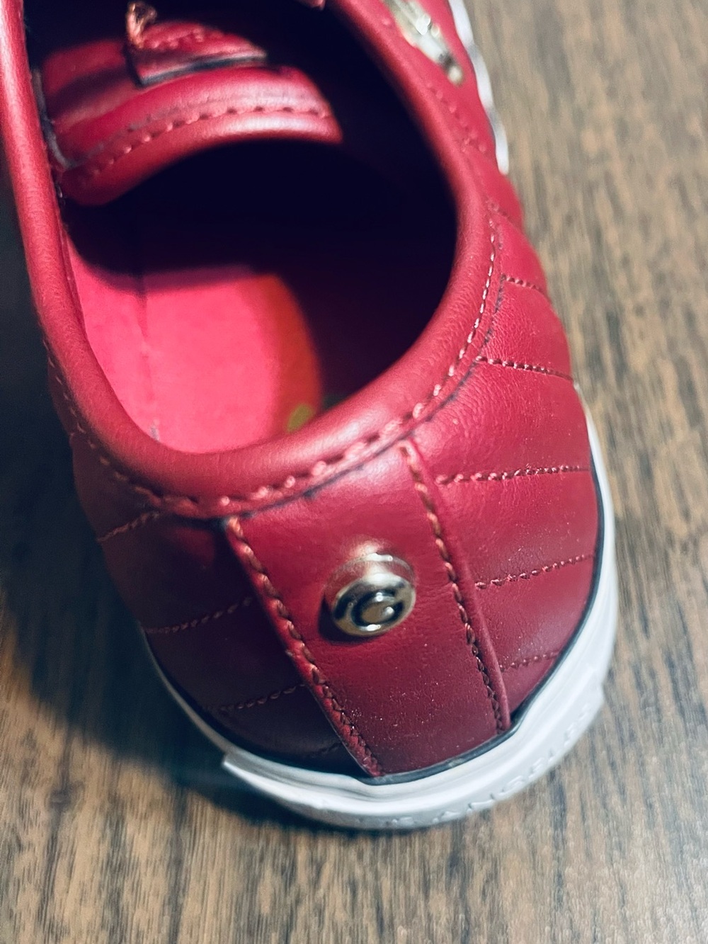 GBG Los Angeles Burgundy Quilted Lace-Up Women's Sneakers - Picture 3 of 7